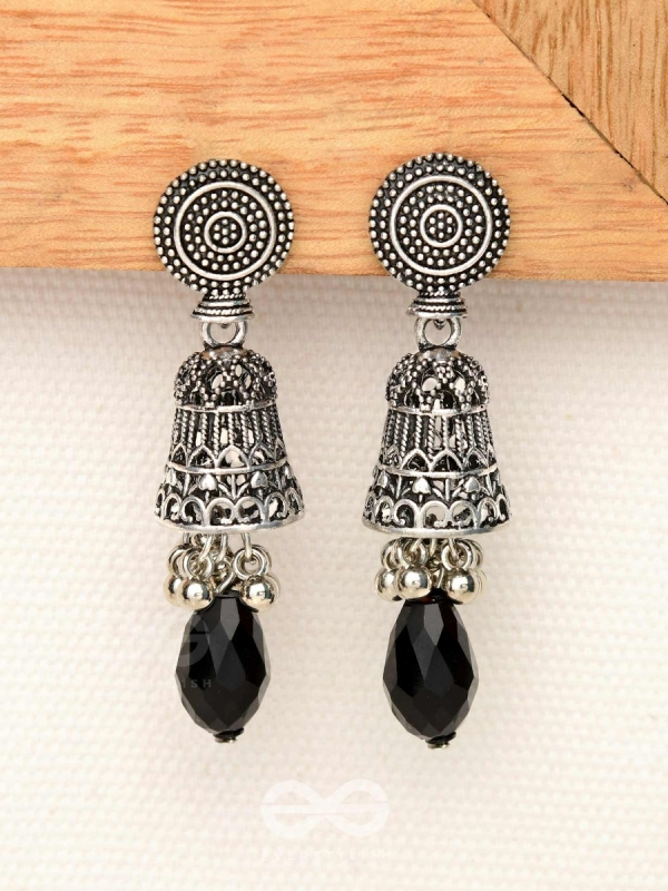 The Midnight Magic- Statement Oxidized Earrings 