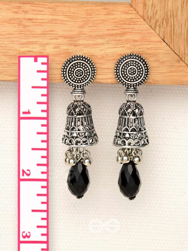 The Midnight Magic- Statement Oxidized Earrings 