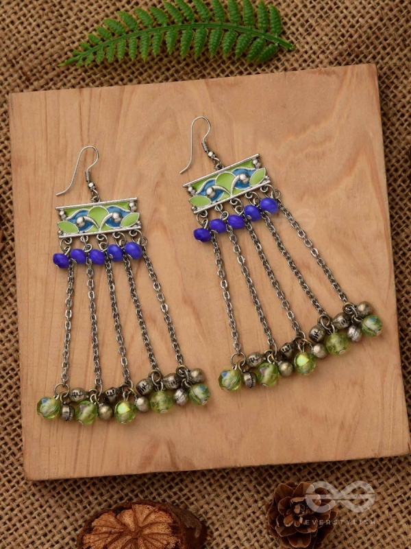 The Flattering Trails- Enamelled Oxidised Earrings