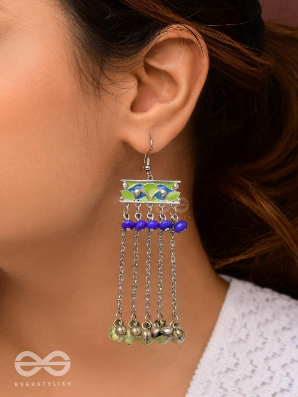 The Flattering Trails- Enamelled Oxidised Earrings