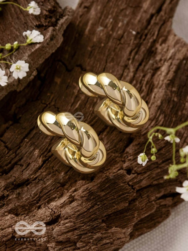 Dreamer'S Luster - Statement Golden Earrings