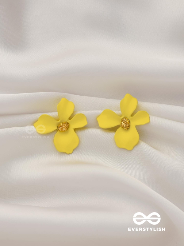 Citrine Bloom - Enameled Ear Studs