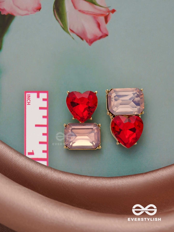 Crimson Lilac Lovebuds -Embellished Earrings 