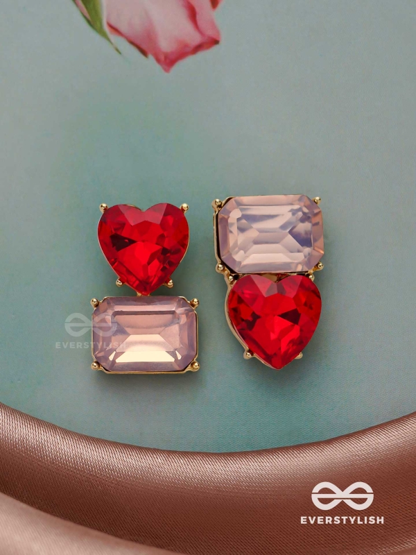 Crimson Lilac Lovebuds -Embellished Earrings 