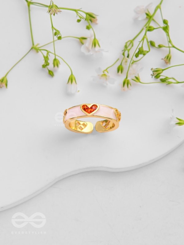 Adorable Affection - Heart Enamelled Ring 