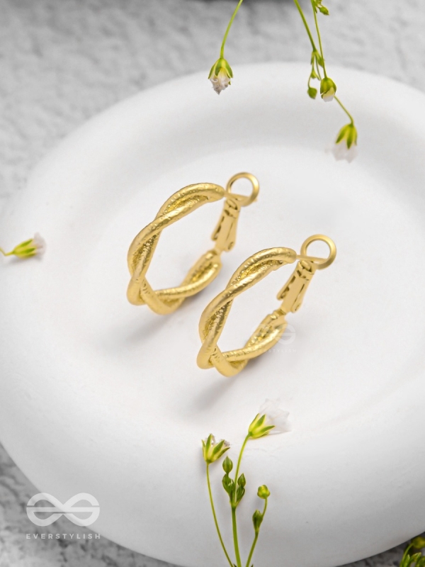 Twisted Tangos - Golden Hoop Earrings