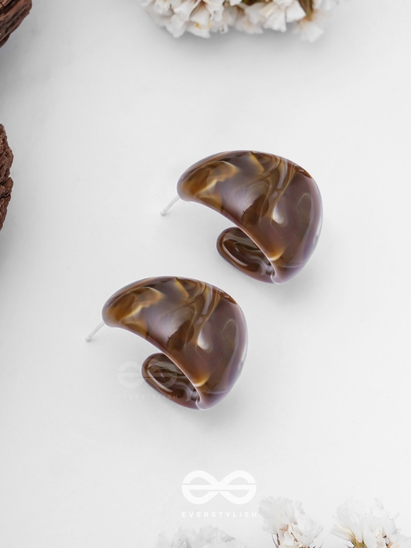 Cinnamon Swirl  - Acrylic Earrings