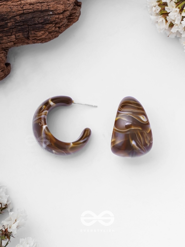 Cinnamon Swirl  - Acrylic Earrings