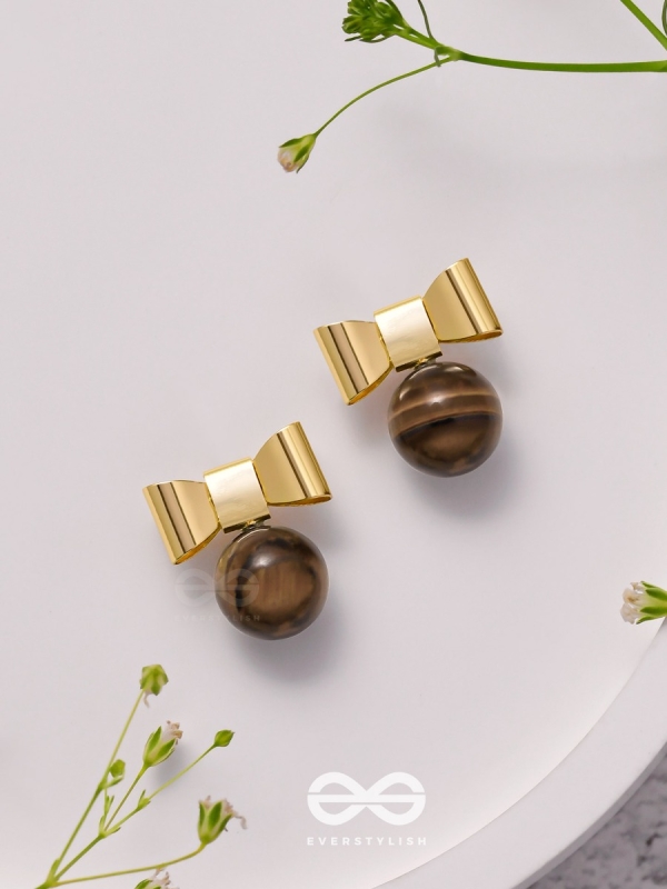 Earthy Bows - Golden Earrings