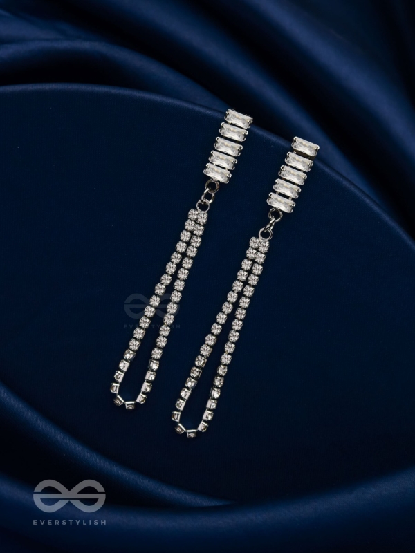 Gala Night - Silver Embellished Earrings 