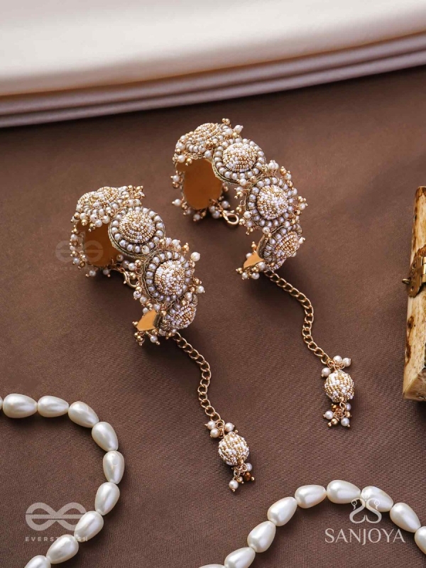 Tararaman - The Bejewelled Galaxies - Beaded Hand Embroidered Cuff Bracelets (Set Of 2)