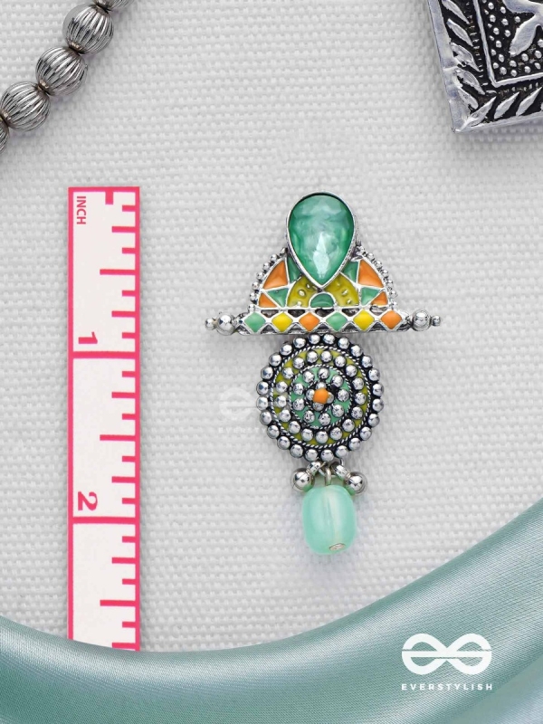 The Warm Shades - Stone Enamelled Oxidised Earrings