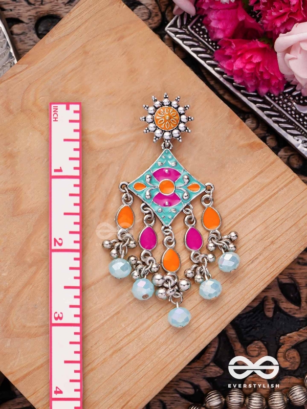 The Bright Merries - Enamelled Oxidised Earrings