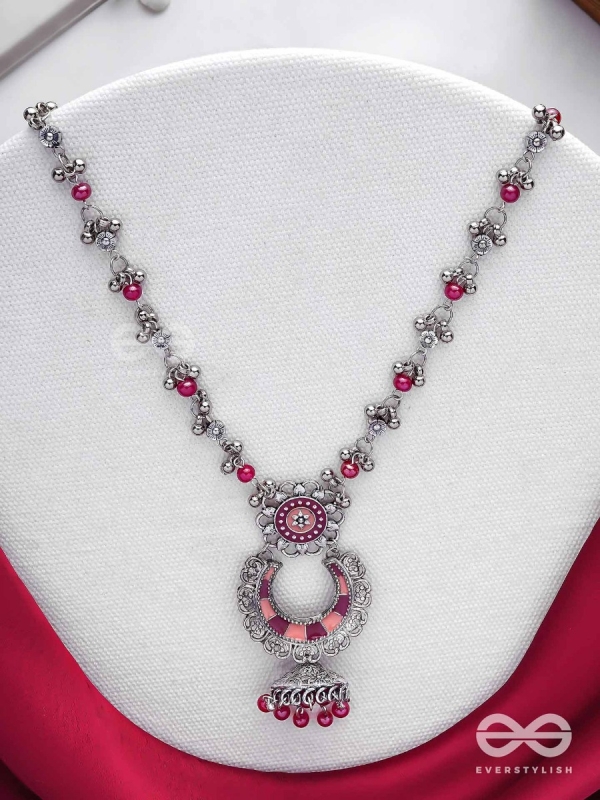 The Crimson Celebrations - Enamelled Oxidised Neckpiece