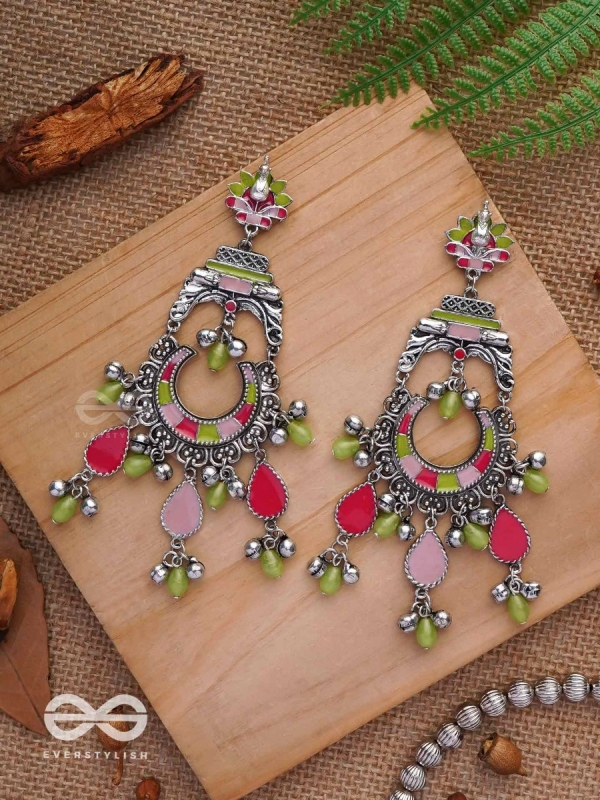 The Brilliant Paradise - Enamelled Oxidised Earrings