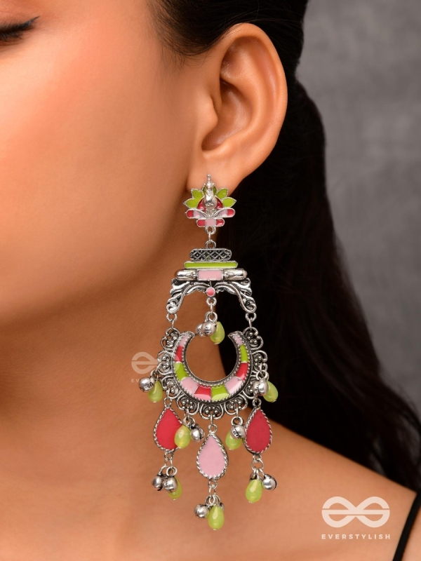 The Brilliant Paradise - Enamelled Oxidised Earrings