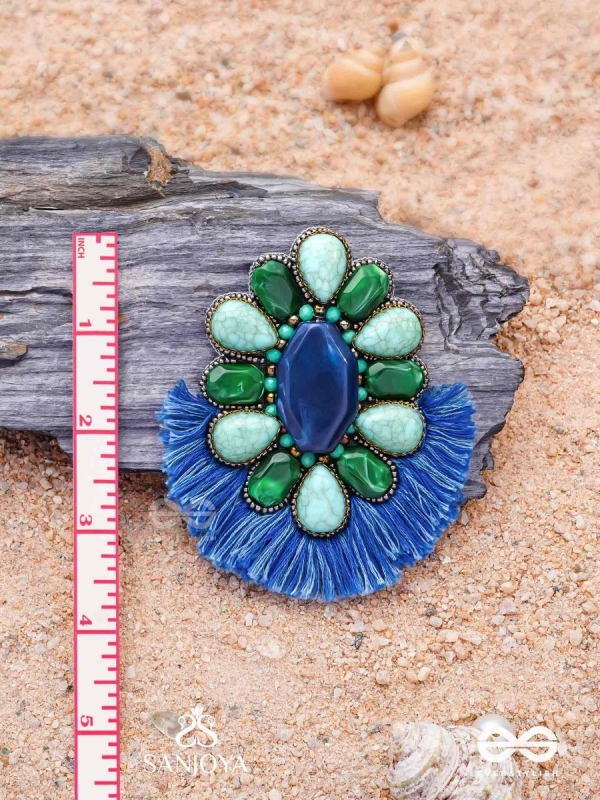 Dhrishu - The Deep Hues - Stones, Beads And Resham Hand Embroidered Earrings