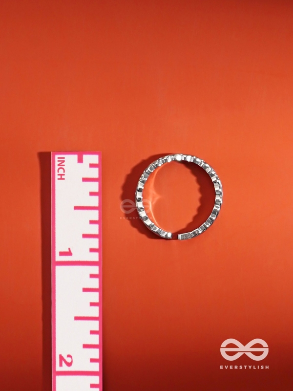 The Twisted Tales - Silver Cubic Zirconia Ring (Adjustable)