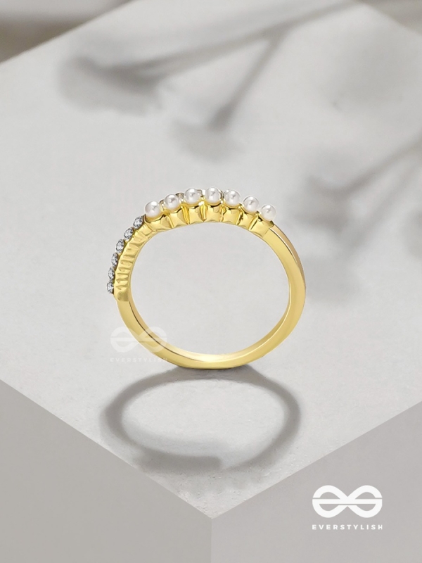 The Spark Of Love - Golden Cubic Zirconia Ring (Adjustable)