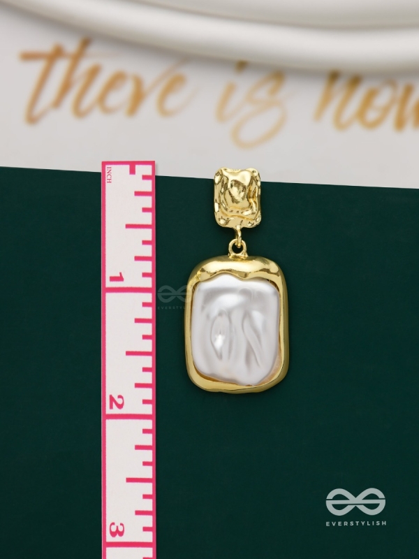 Liquid Gold- Modern Framed Earrings