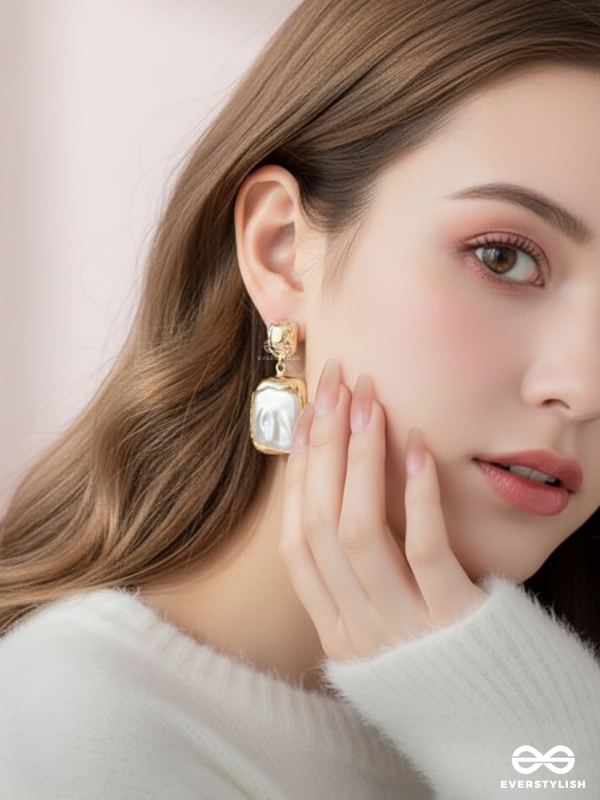 Liquid Gold- Modern Framed Earrings