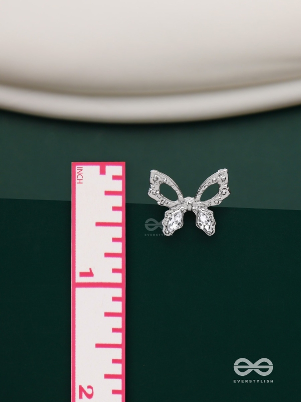 Pristine excellence - Crystal butterfly studs 