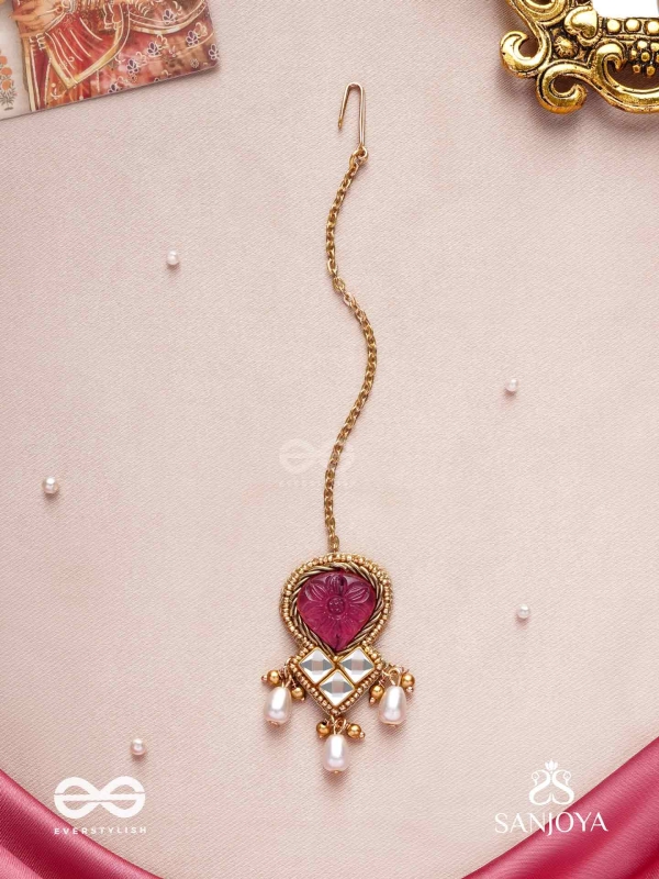 PREMABANDHANAM - BOND OF LOVE - CUTDANA AND PEARLS COMPLETE WITH MIRROR WORK MAANG TIKA