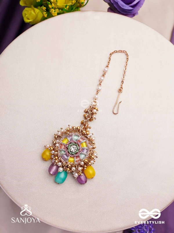 RANGVATI - FULL OF COLORS - EXQUISITE MULTI-HUED MAANGTIKA WITH PEARL AND CRYSTAL EMBELLISHMENTS