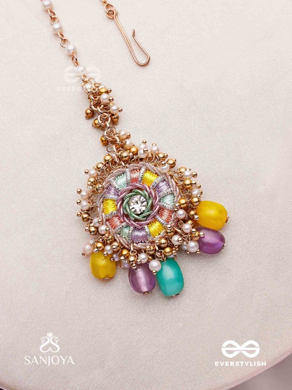 RANGVATI - FULL OF COLORS - EXQUISITE MULTI-HUED MAANGTIKA WITH PEARL AND CRYSTAL EMBELLISHMENTS