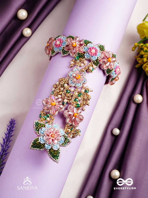 MADHUVRATA - SPRING BLOOM - DELICATE EMBROIDERED HAATHPHOOL WITH FLORAL MOTIFS, BEADS AND PEARLS