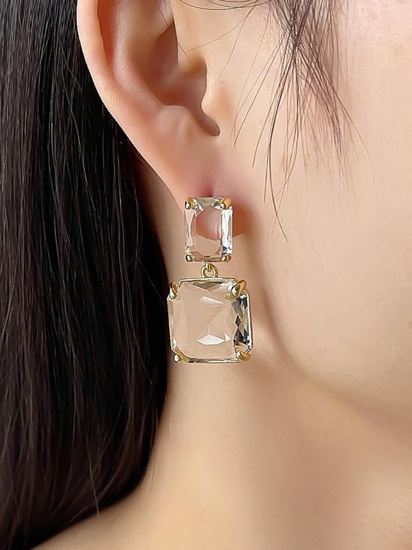 GOLDEN ICE - LUXURIOUS CLEAR STONE EARRINGS