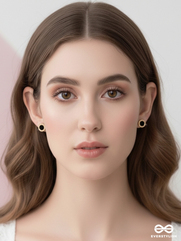 NOIR TIMEPIECE- TIMELESS BLACK AND GOLD STUDS