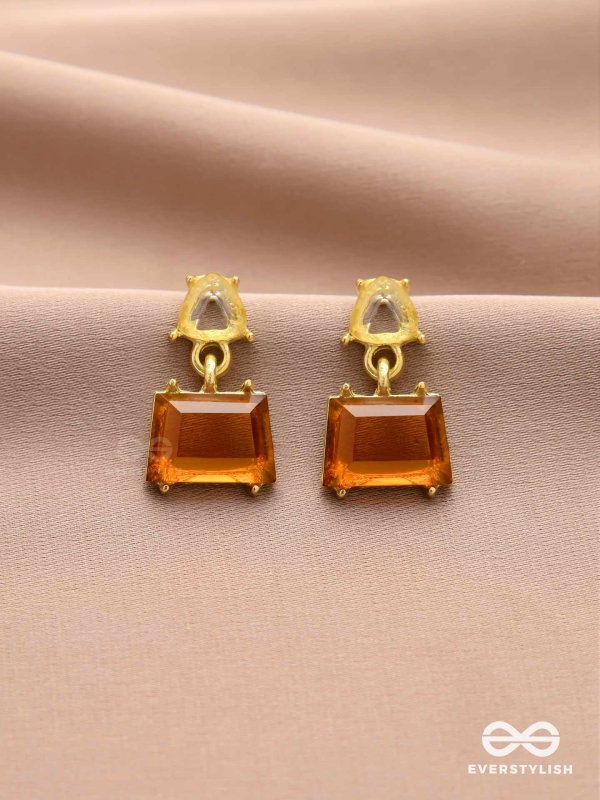HONEY DROP- ELEGANT DROP EARRINGS WITH WARM AMBER GEMSTONES