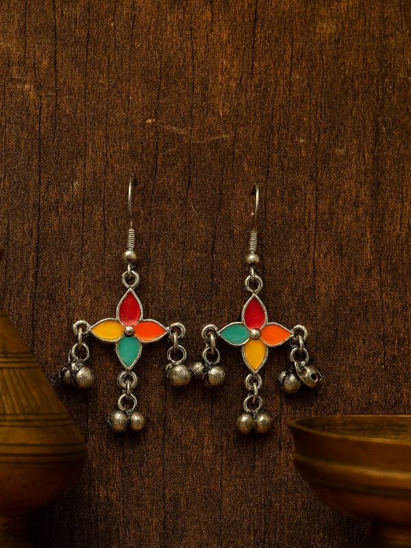 CARNIVAL BLOOM – MULTICOLOR FLORAL EARRINGS 