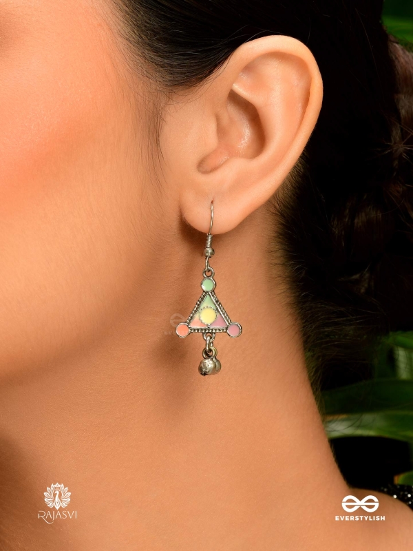 MYSTIC PRISM - PASTEL ENAMELLED OXIDISED EARRINGS