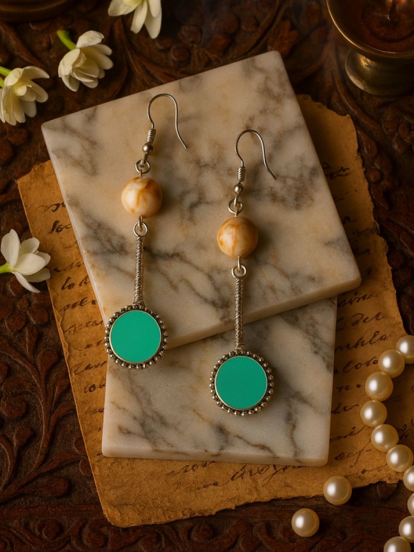 OASIS DROP - OXIDISED LONG EARRINGS