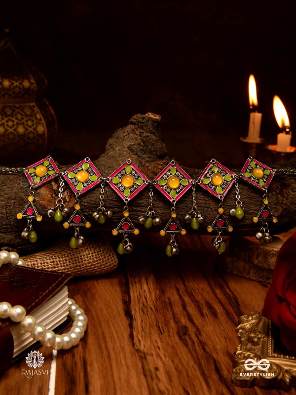 CITRUS BLOOM - ENAMELLED OXIDISED CHOKER