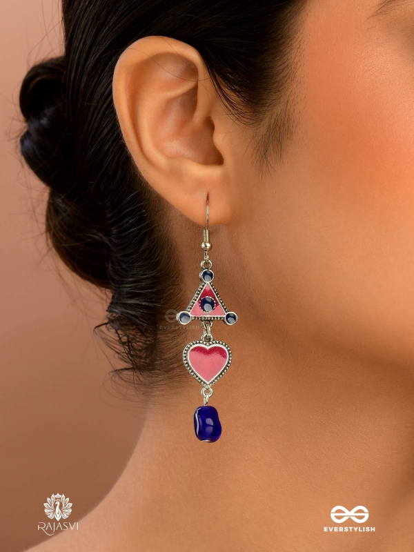 HEARTBEAT DROP - FUNKY HEART OXIDISED EARRING