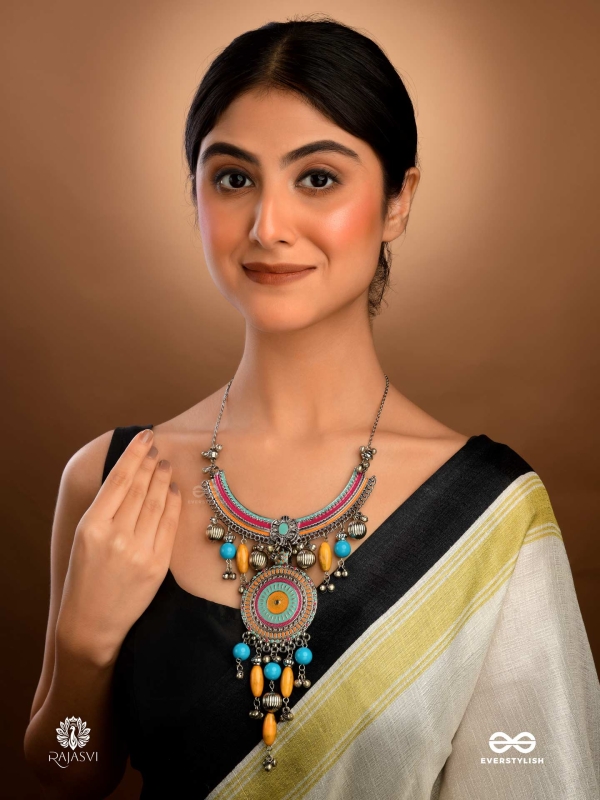 SUNBURST DREAM - ENAMELLED TRIBAL NECKLACE