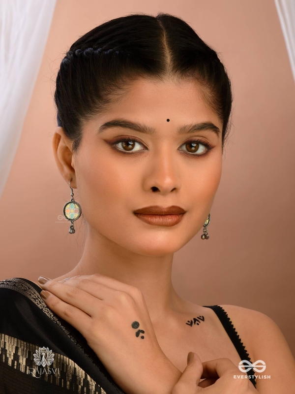 BLOSSOM WHIRL - OXIDISED FLORAL EARRING