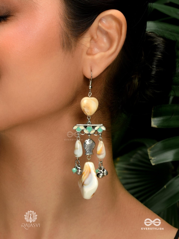 SANDSTONE DROP - RUSTIC STONE DANGLE EARRING