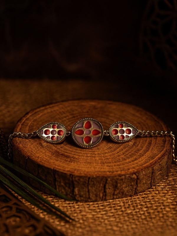 TRIBAL LINK - TRADITIONAL PATTERN OXIDISED CHOKER