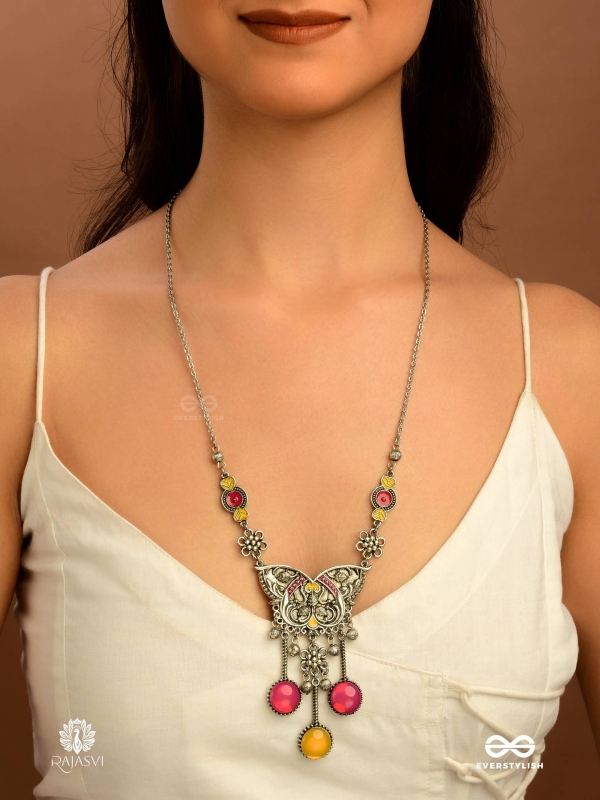 WINGED BLOOM - VIBRANT ENAMEL BUTTERFLY NECKLACE