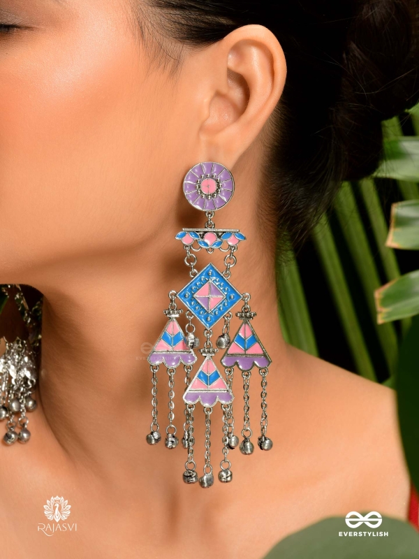 PASTEL PARADE - GEOMETRIC ENAMELLED DANGLE EARRING