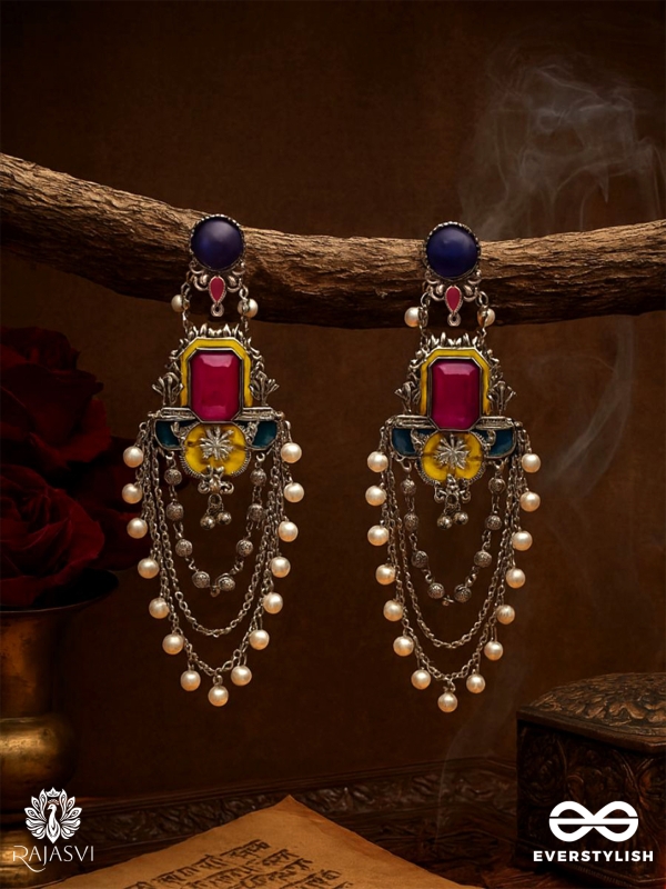 NAVRANG LOOP – STATEMENT ENAMEL EARRING
