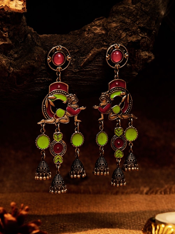 VIVA CHARM - VIBRANT DUAL-TONE ENAMEL EARRING