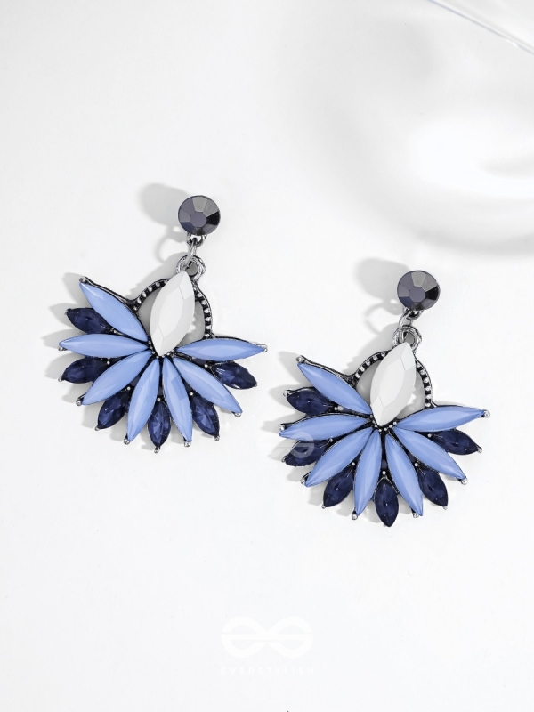 Flower Power Scintillating Blue Earrings