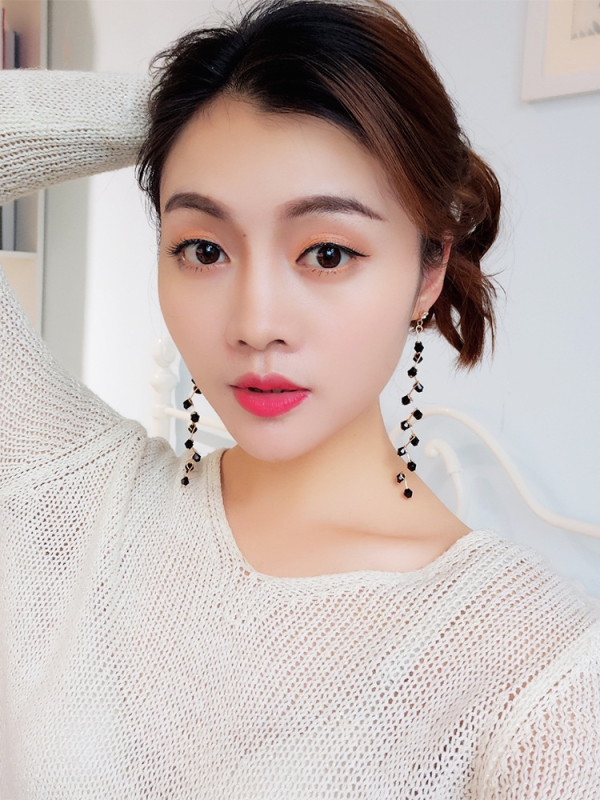 The Branched Elegance Dangling Earrings- Black