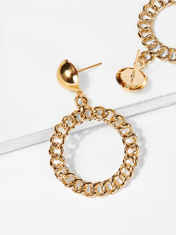 Glistening Golden Ringlet Earrings