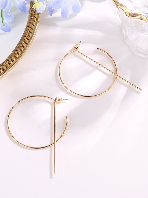 Simply Elegant Golden Geometric Earrings